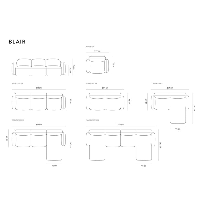 Micadoni Home Blair Hoekbank met Chaise Longue Rechts - Chenille - Lichtbeige