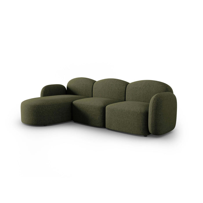 Micadoni Home Blair Hoekbank met Chaise Longue Links - Chenille - Groen