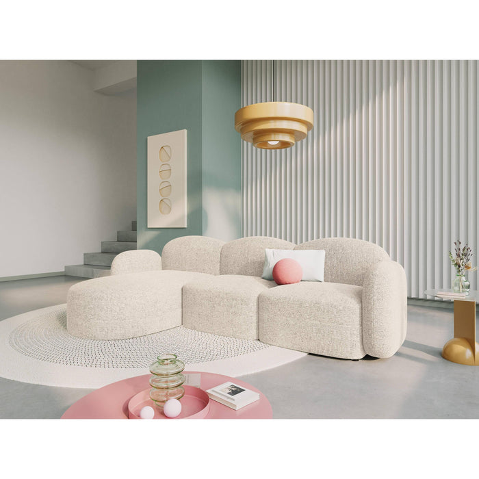 Micadoni Home Blair Hoekbank met Chaise Longue Links - Chenille - Lichtbeige