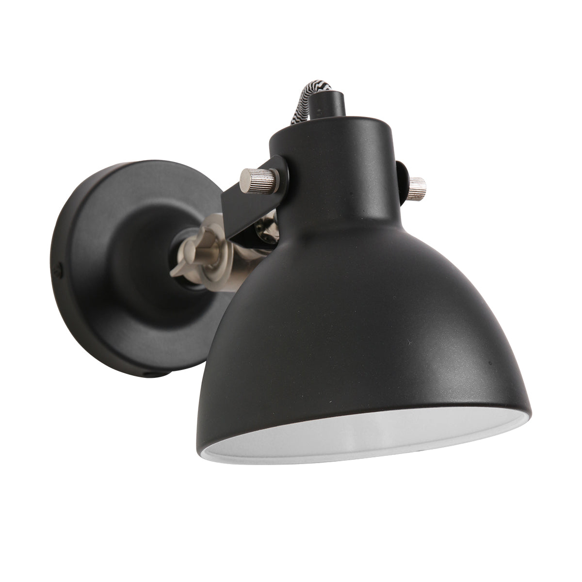 Mexlite - wandlamp - Cera - zwart - metaal - bedlampje - E14 - 7647ZW