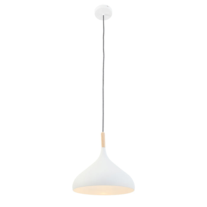 Mexlite - hanglamp - Bjorr - wit - hout metaal - Ø 33cm - E27 - 7730W