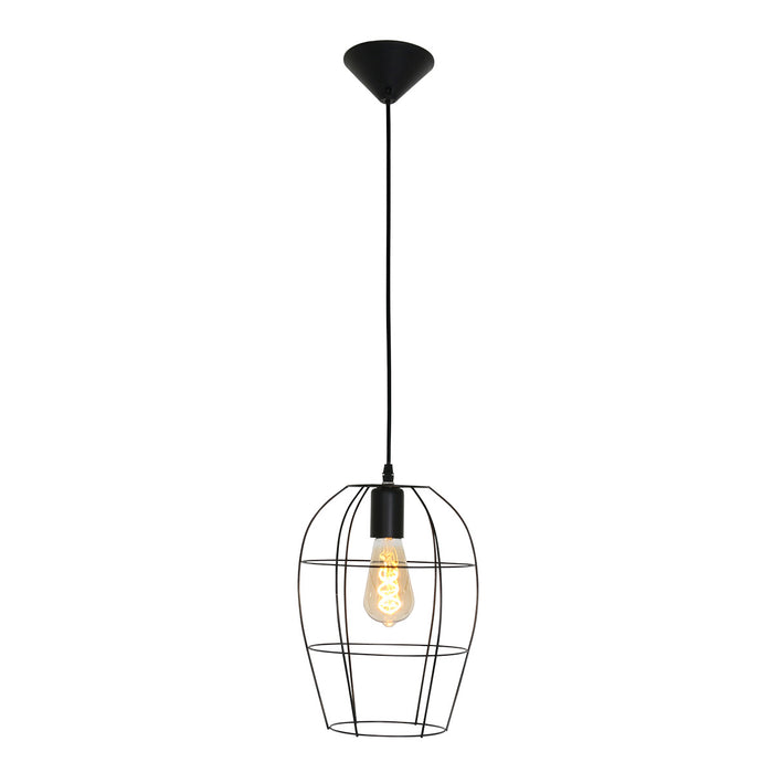 Mexlite - hanglamp - Minimalics - zwart - metaal - Ø 15cm - E27 -