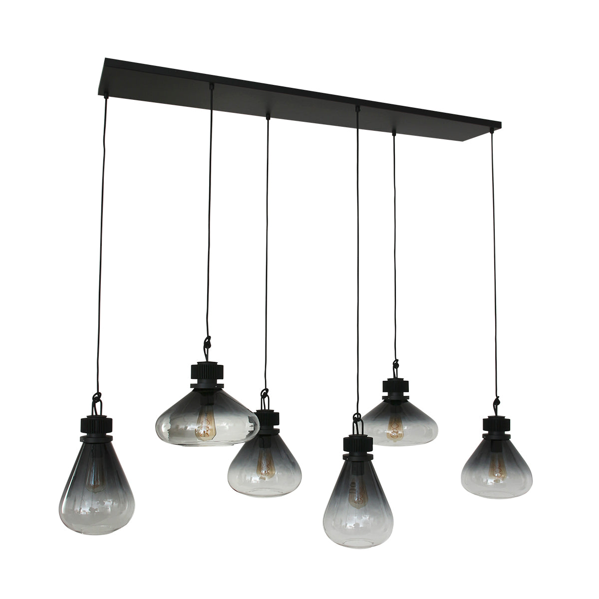 Steinhauer - Flere - hanglamp 6 lichts - smoke glas