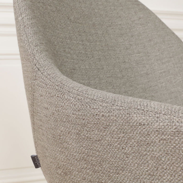 Nolon Nora-Mae Eetkamerstoel Warm Grijs - Armleuning - Zwarte Poten