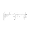 WOOOD Chaise Longue Rechts Rodeo - Velvet - Mountain - 85x300x155