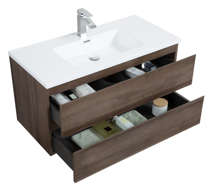 Badplaats Badkamermeubel Set Angela 100cm - Bruin Eiken