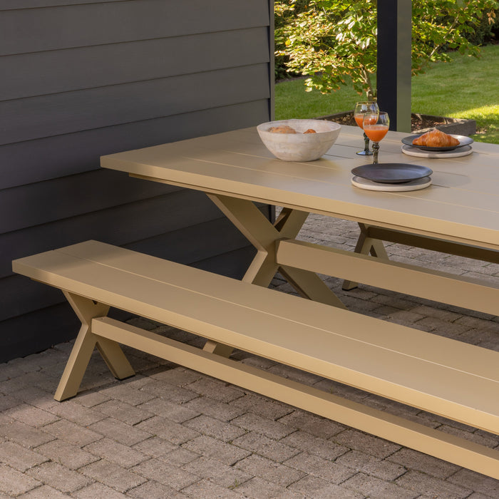 WOOOD Delta Picknickbank Aluminium - Groen / Zand