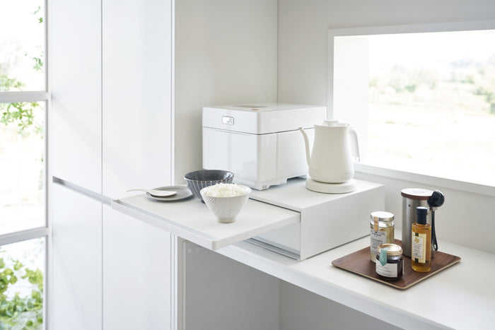 Yamazaki Uitschuifbare Keukenplateau en Lade - Tower - Wit