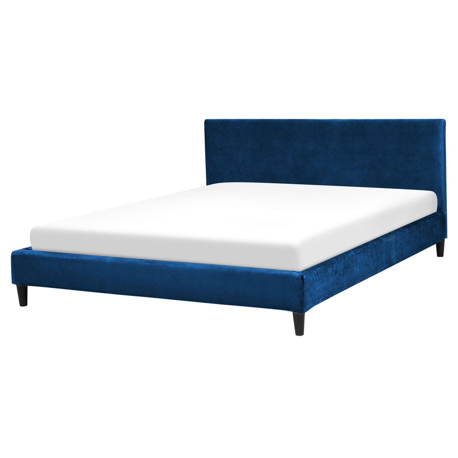 Beliani - FITOU - Tweepersoonsbed - Blauw - 160 x 200 cm - Fluweel