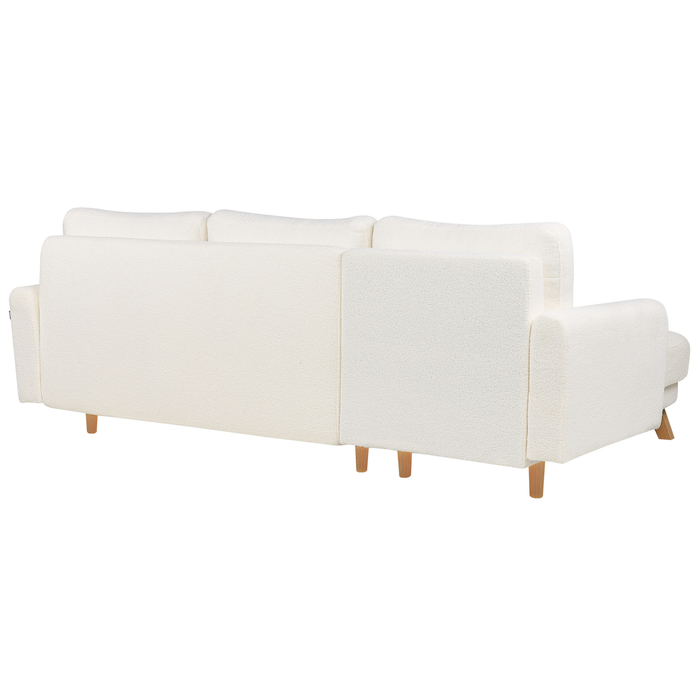 Beliani - SIRO - Slaapbank - Gebroken wit - Rechtszijdig - Bouclé