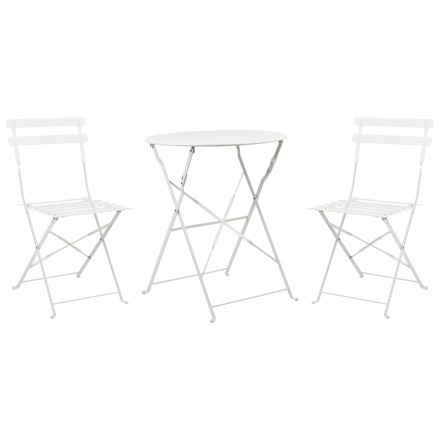 Beliani - FIORI - Bistroset voor 2 - Wit - Staal