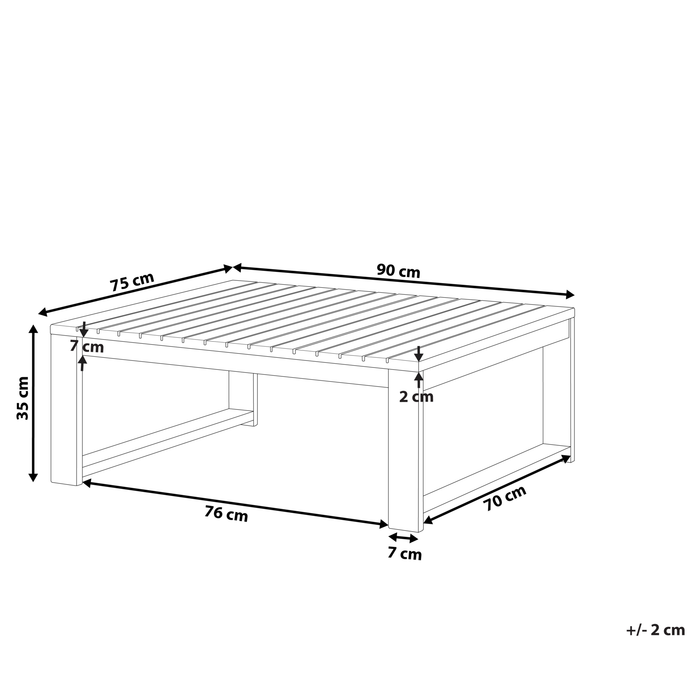 Beliani - TIMOR - Tuinsalontafel - Donkere houtkleur - Acaciahout