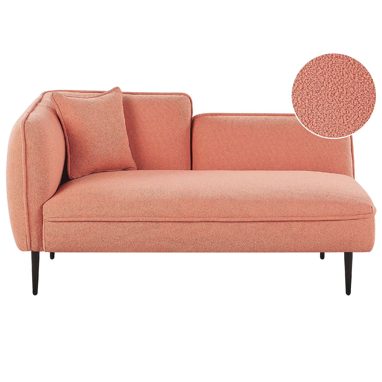 Beliani - CHEVANNES - Chaise longue - Perzik - Linkszijdig - Polyester