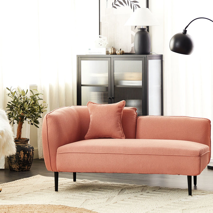 Beliani - CHEVANNES - Chaise longue - Perzik - Linkszijdig - Polyester