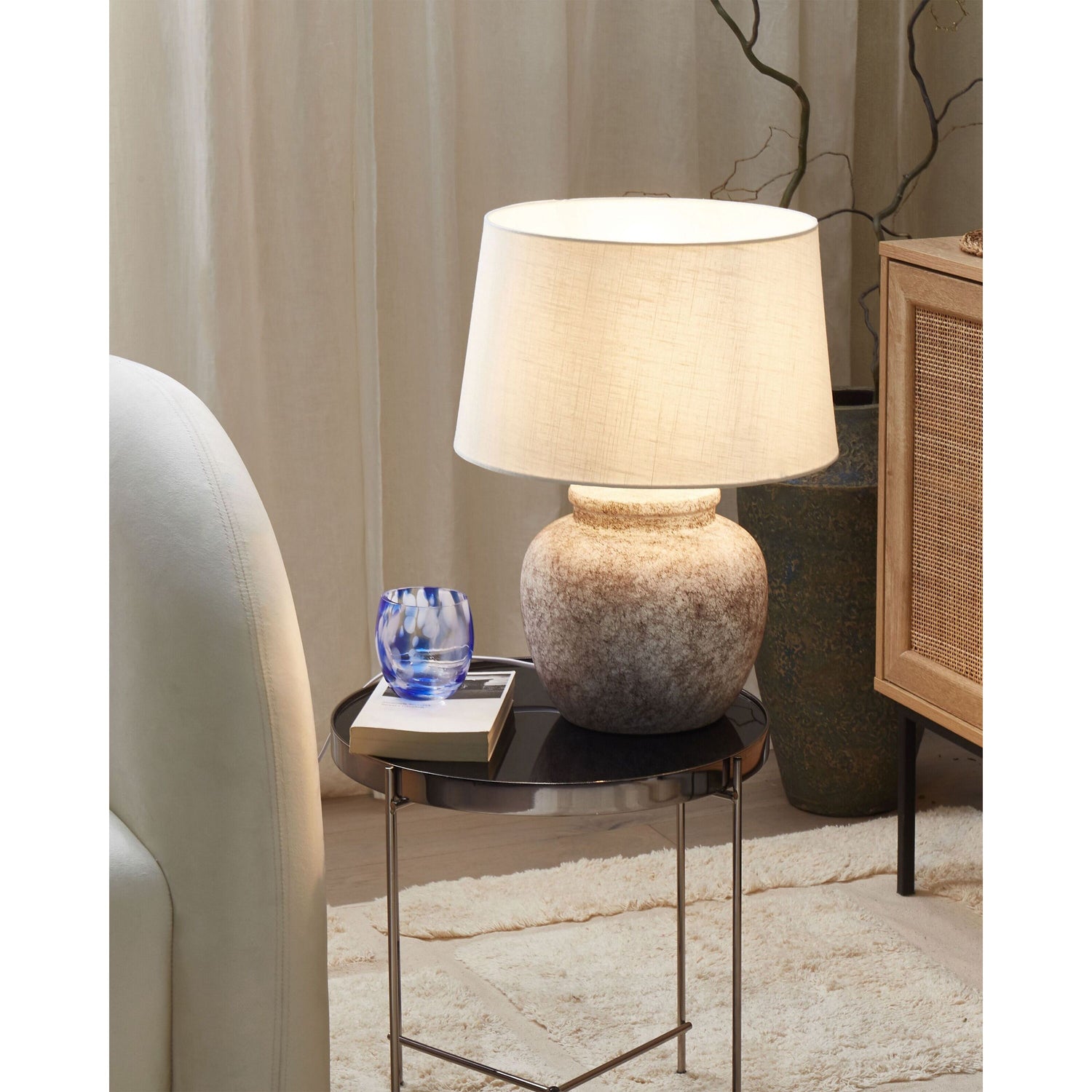 Beliani - MAREB - Tafellamp - Beige - Keramiek