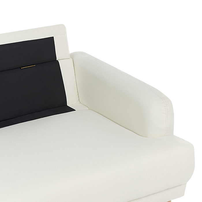 Beliani - TUVE - Driezitsbank - Gebroken wit - Polyester