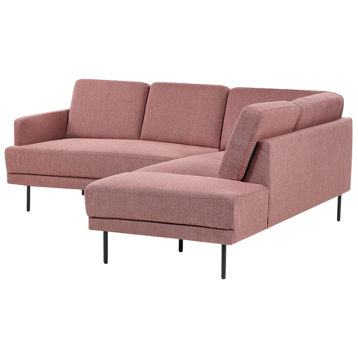 Beliani - BREDA - Hoekbank 4-zits - Oudroze - Linkszijdig - Polyester
