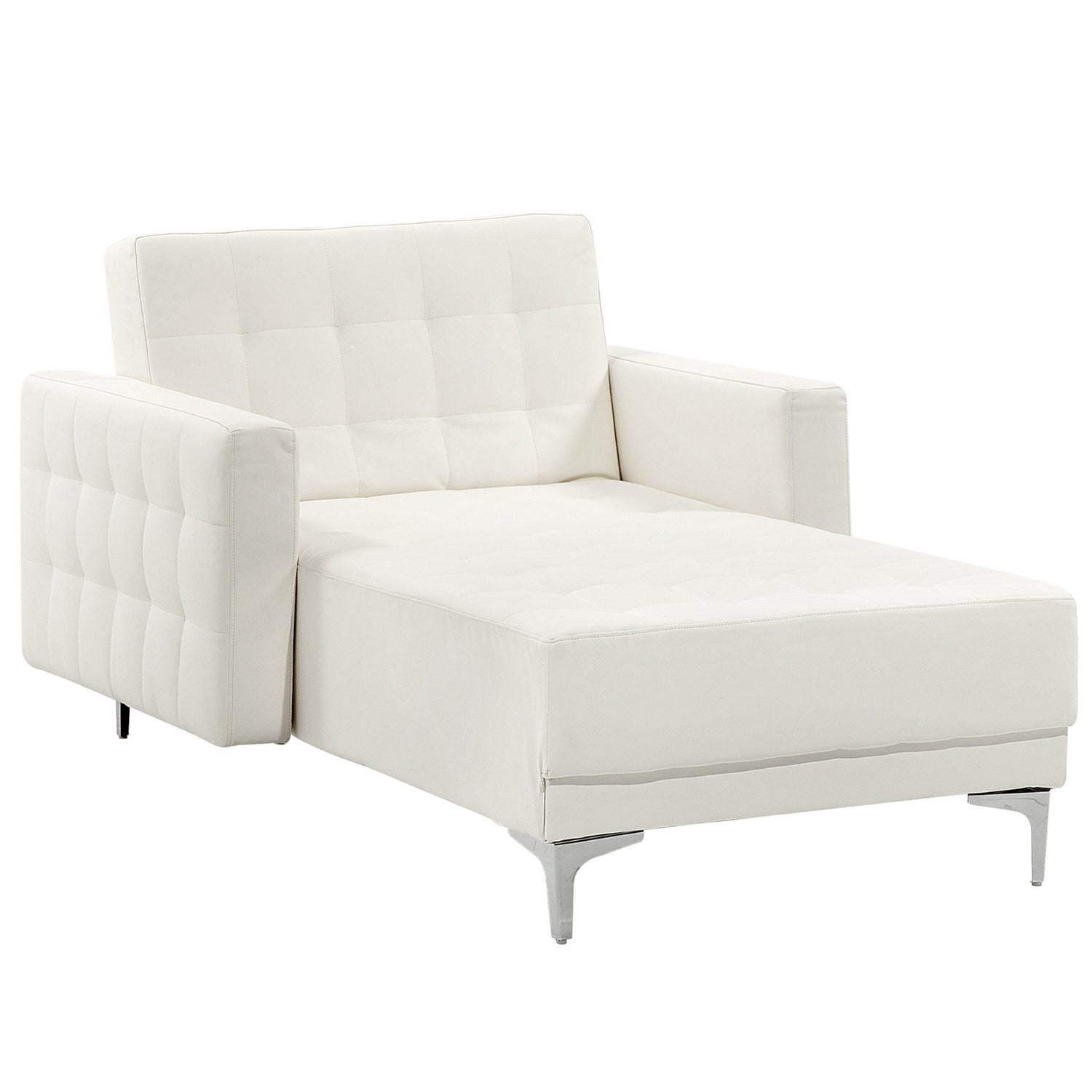 Beliani - ABERDEEN - Chaise longue - Wit - Symmetrisch - Kunstleer