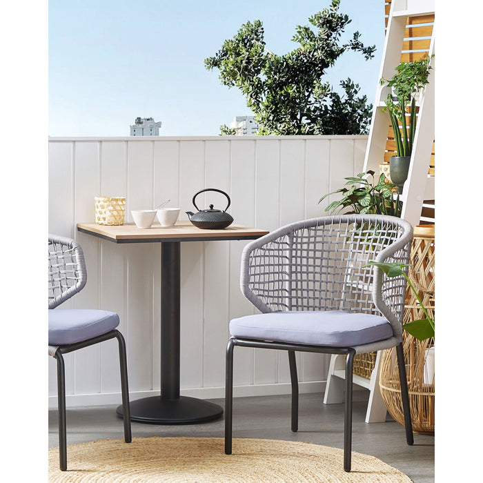 Beliani - PALMI - Tuinstoel set van 2 - Grijs - Aluminium