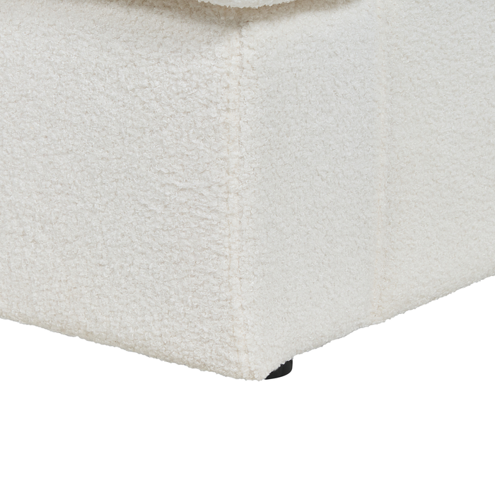 Beliani - ALLA - Driezitsbank - Gebroken wit - Bouclé