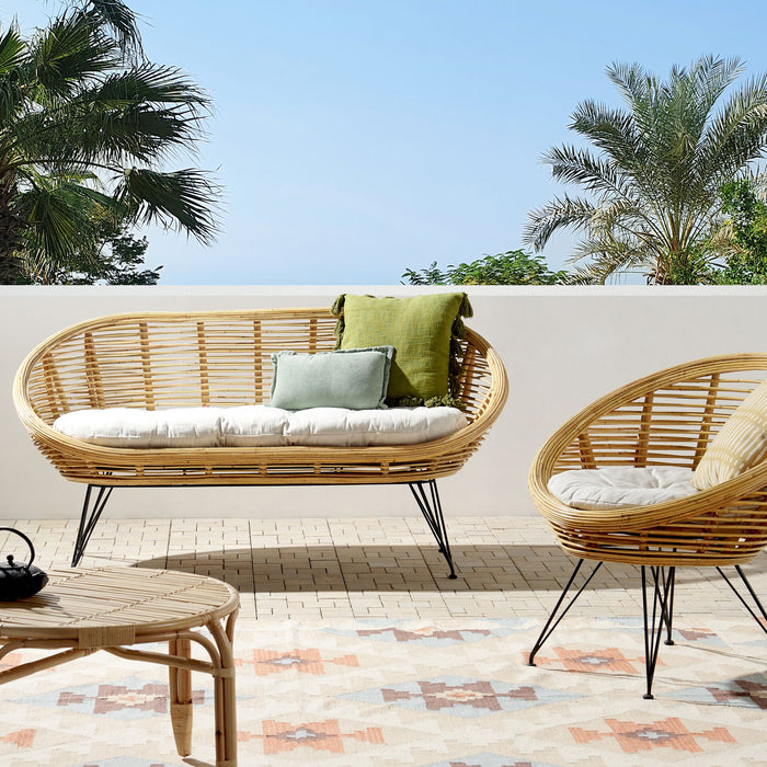 Beliani - MARATEA - Loungeset - Lichtbeige - Rotan