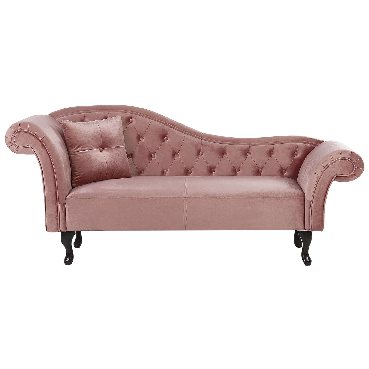 Beliani - LATTES - Chaise longue - Roze - Linkerzijde - Fluweel