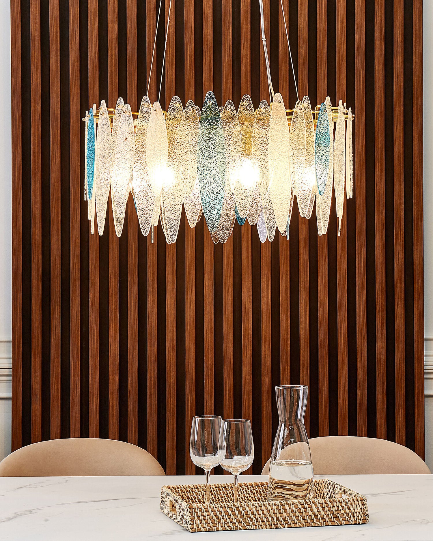 Beliani - MALACCA - Kroonluchter - Meerkleurig - Glas