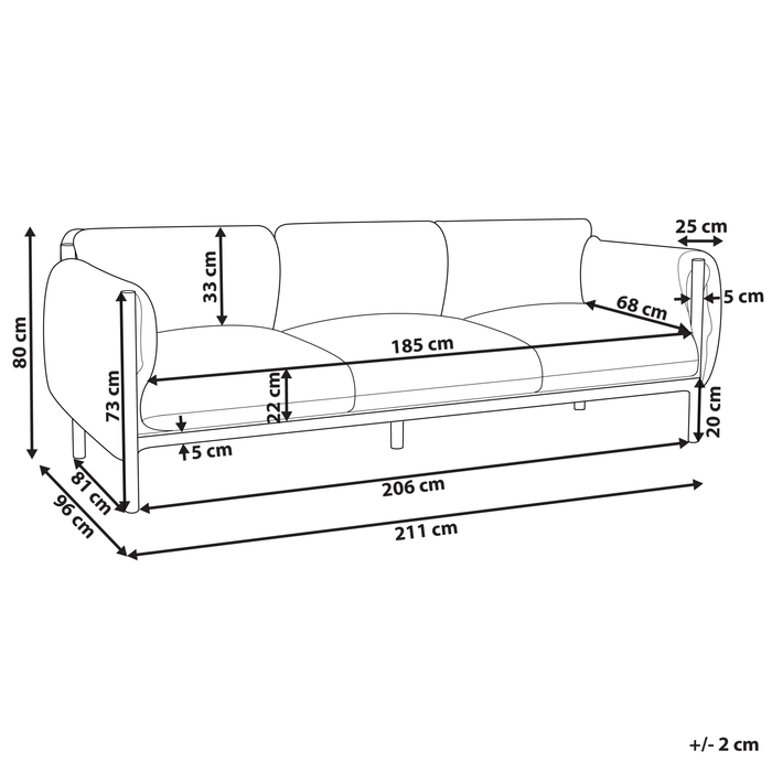 Beliani - ESPERIA - Tuinbank 3-zits - Lichtgrijs - Aluminium
