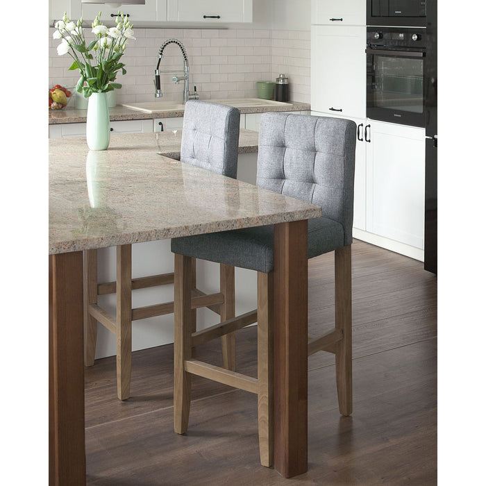 Beliani - MADISON - Barkruk - Grijs - Polyester