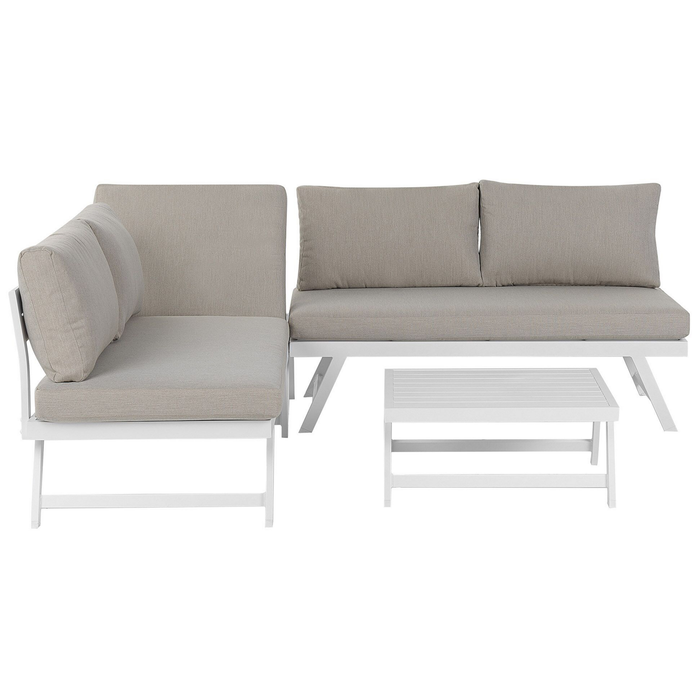 Beliani - COCCORINO - Loungeset voor 5 - Grijs - Aluminium
