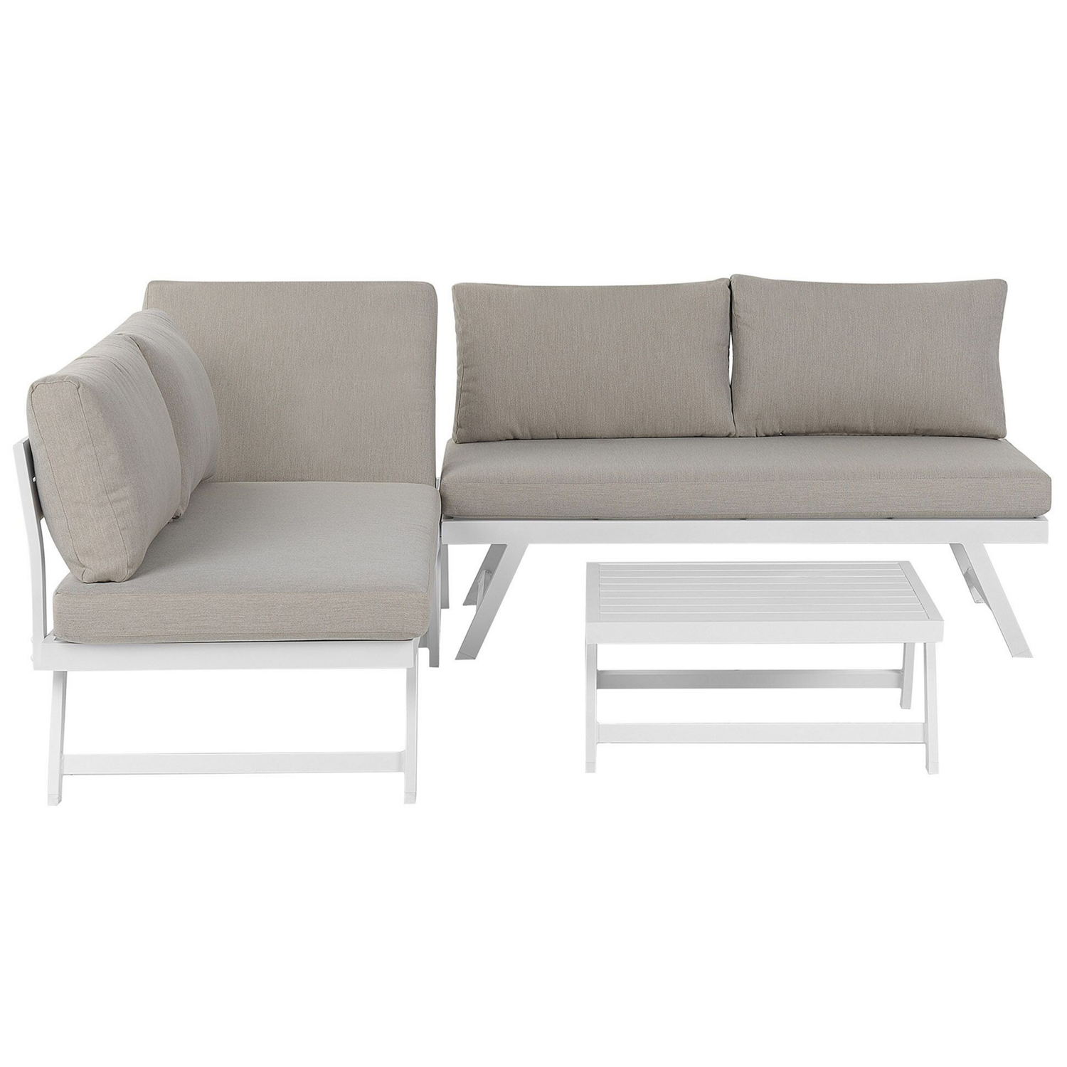Beliani - COCCORINO - Loungeset voor 5 - Grijs - Aluminium