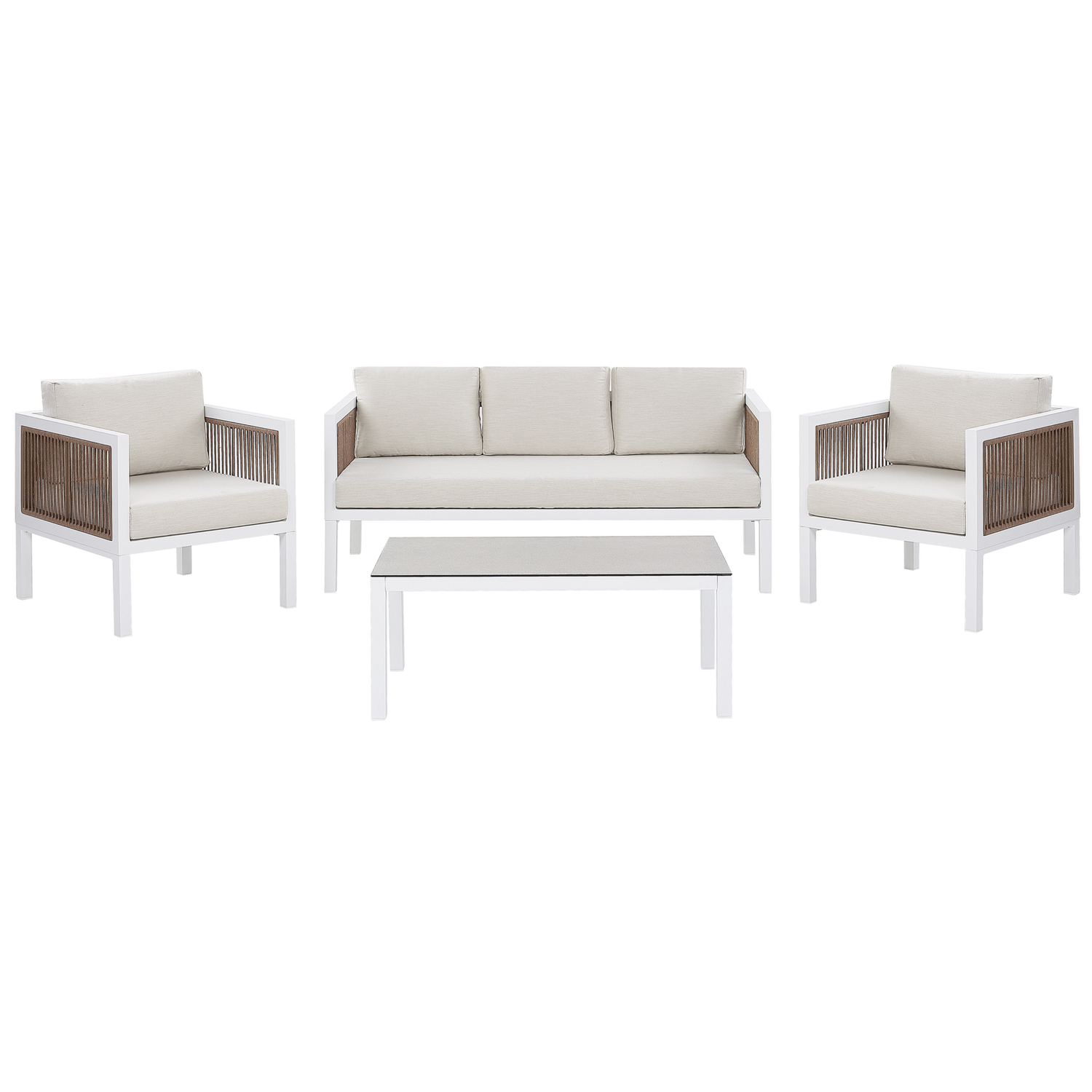 Beliani - BORELLO - Loungeset voor 5 - Wit - Aluminium