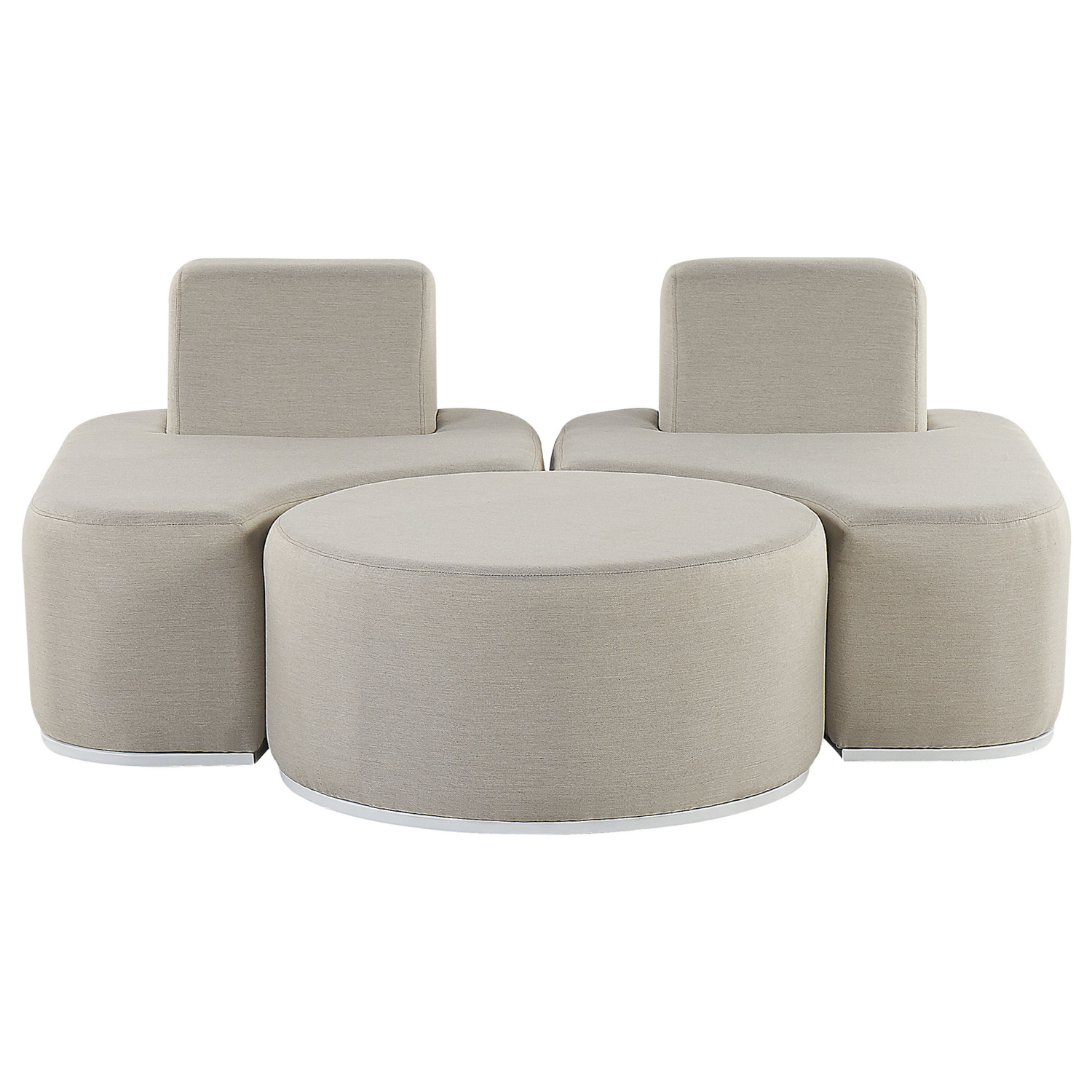 Beliani - FABRO - Loungeset voor 2 - Grijs - Polyester