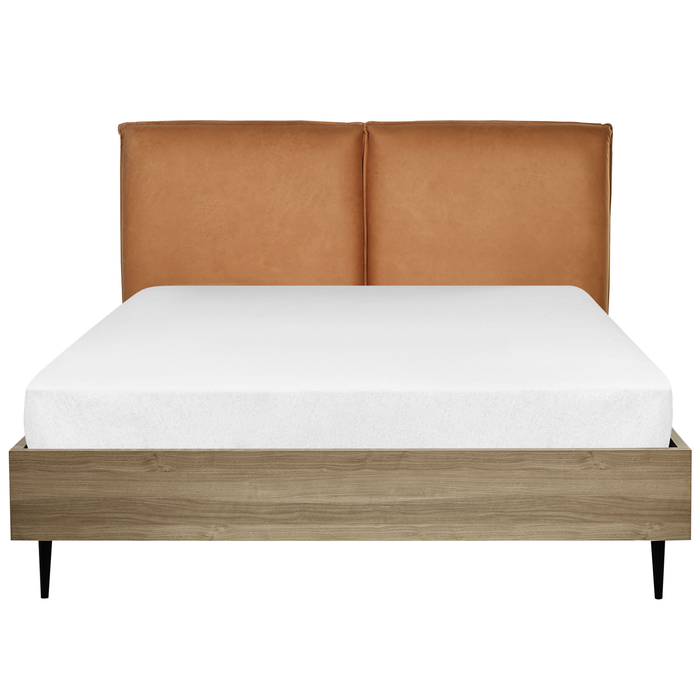 Beliani - LIMANTON - Bed - Goudbruin - 140 x 200 cm - Kunstleer