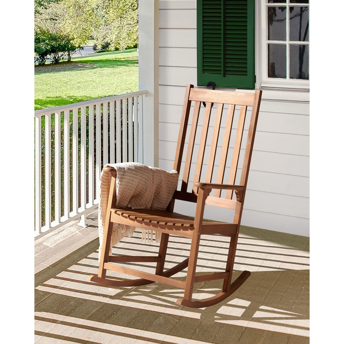 Beliani - BOJANO - Schommelstoel - Lichte houtkleur - Acaciahout