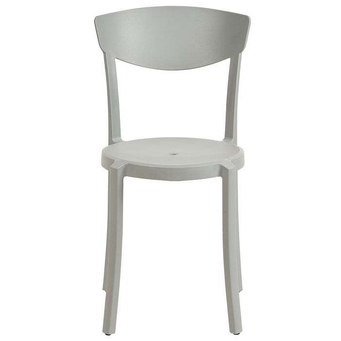 Beliani-VIESTE -Tuinstoel set van 8-Lichtgrijs-Synthetisch materiaal