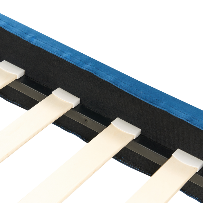 Beliani-FITOU -Tweepersoonsbed-Donkerblauw-140 x 200 cm-Fluweel