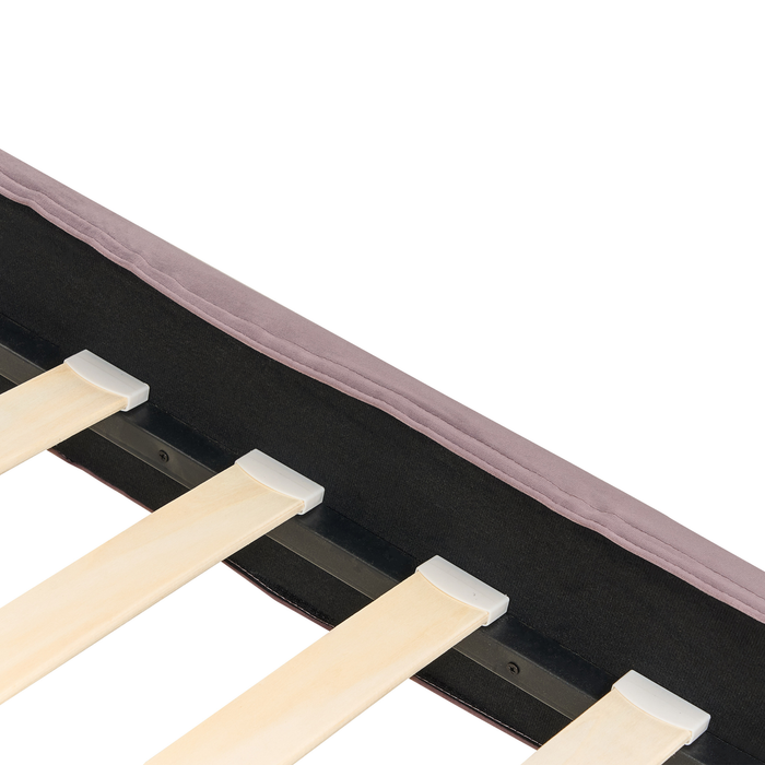 Beliani - FITOU - Tweepersoonsbed - Roze - 140 x 200 cm - Fluweel