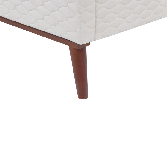 Beliani-BAYONNE-Tweepersoonsbed-Gebroken wit-140 x 200 cm-Fluweel