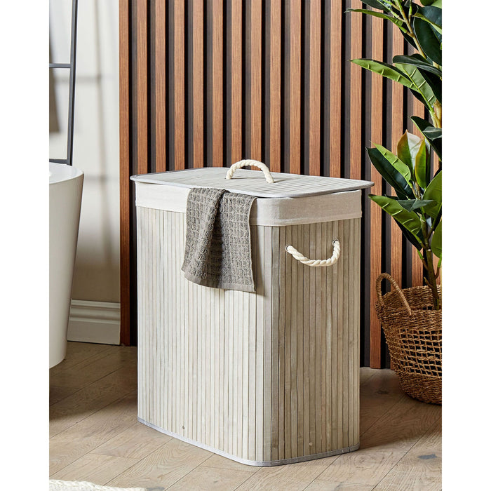 Beliani - KANDY - Mand - Lichtgrijs - Bamboehout