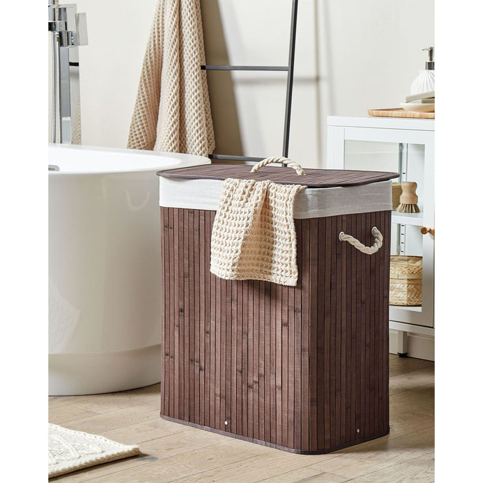 Beliani - KANDY - Mand - Donkerbruin - Bamboehout