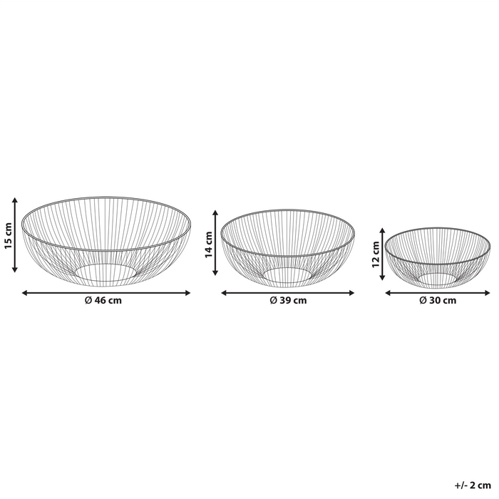 Beliani - GARUT - Decoratieve schalen set van 3 - Goud - IJzer