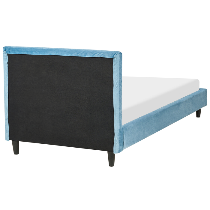 Beliani - FITOU - Bekleding bed - Lichtblauw - 90 x 200 cm - Fluweel