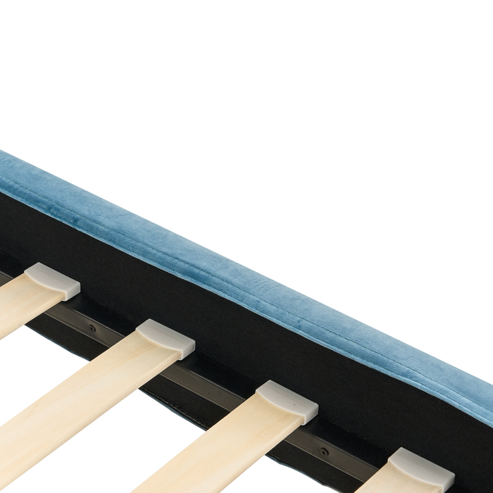 Beliani - FITOU - Bekleding bed - Lichtblauw - 90 x 200 cm - Fluweel