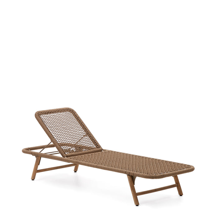 Kave Home - Dandara ligstoel met beige stalen frame, touw en poten van