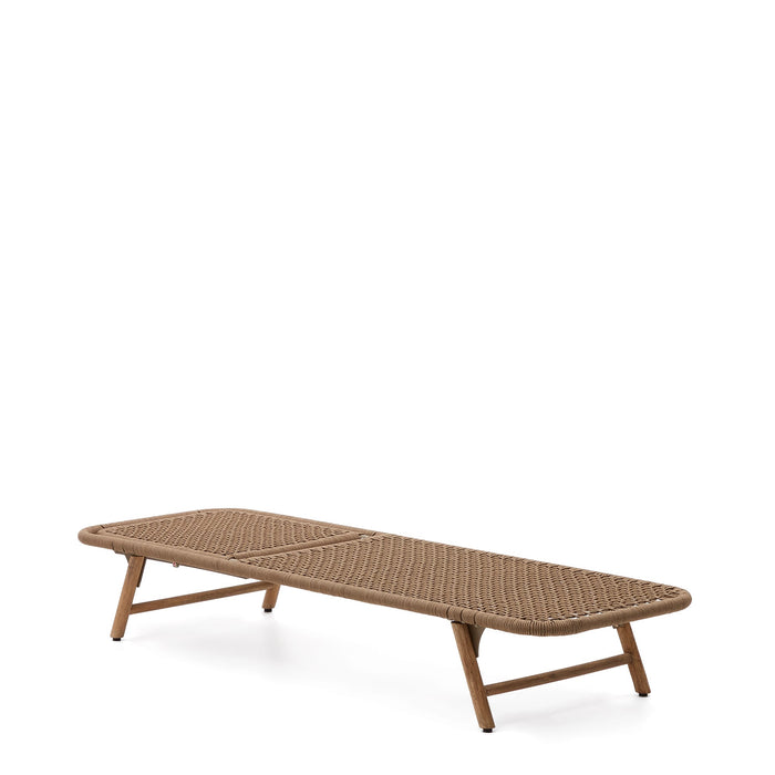 Kave Home - Dandara ligstoel met beige stalen frame, touw en poten van