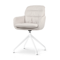 Nolon Nola-Mia Eetkamerstoel Beige - Draaibaar - Armleuning - Wit