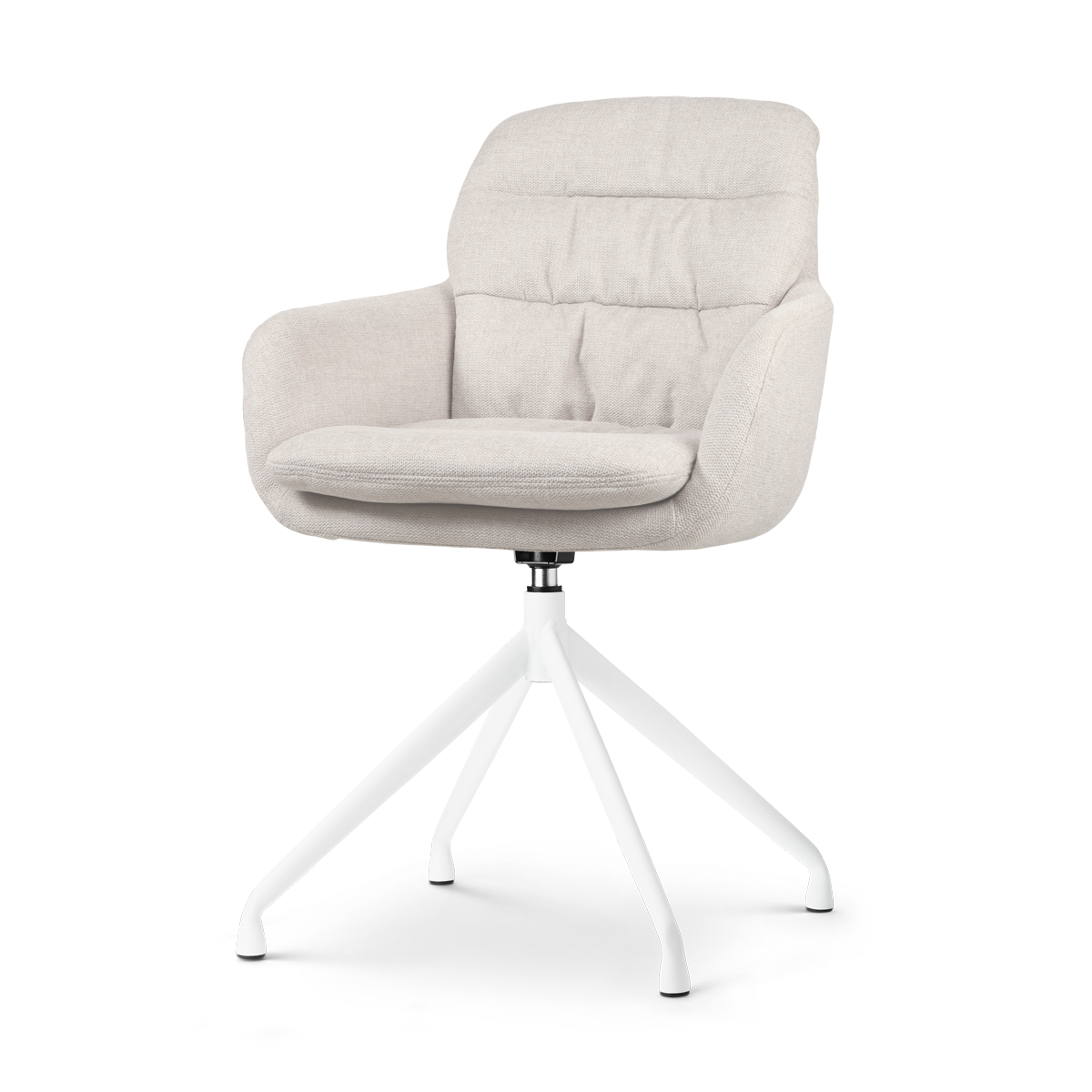 Nolon Nola-Mia Eetkamerstoel Beige - Draaibaar - Armleuning - Wit