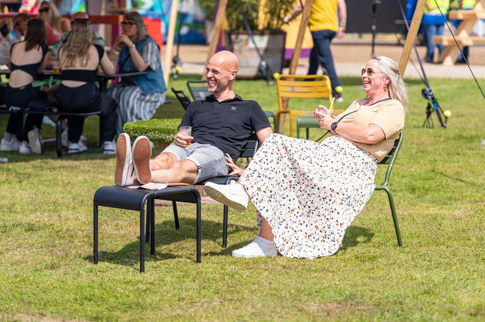 Metalen loungestoel set Max XXL Zwart