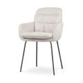Nolon Nora-Mia Eetkamerstoel Beige - met Armleuning - Zwart